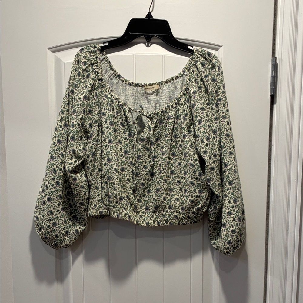 Marine Layer Cloth Cropped Blouse